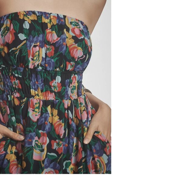 Anthropologie The Somerset Strapless Maxi Dress 1x blue floral nwt NEW - Picture 2 of 6